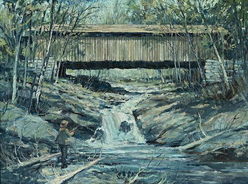 Eric Sloane (1905-1985) Hyde Park Bridge, VT