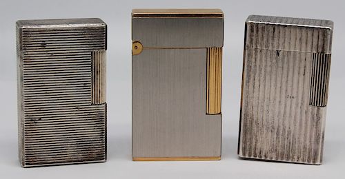 Grouping of 3 St Dupont Lighters.