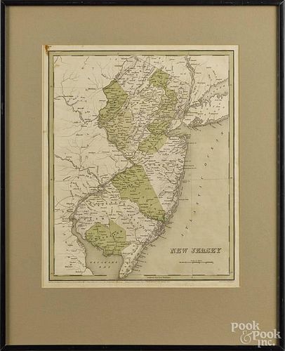 Map of New Jersey, entered into Congress 1838 by Thomas Gordan, engraved by G. W. Boynton