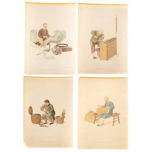 Pu Qua, Four Chinese Tradesman Prints