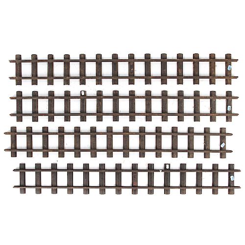 Four Buddy L Pressed Steel Straight Track Sections