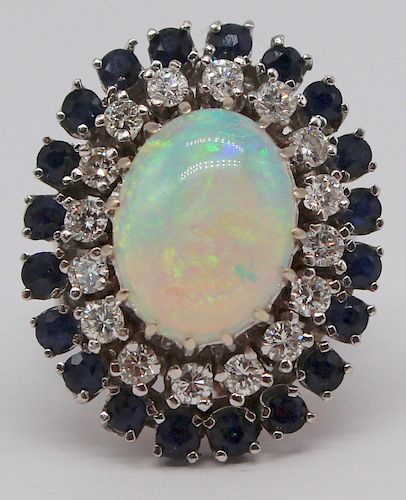 JEWELRY. 14kt Gold, Opal, Diamond and Sapphire