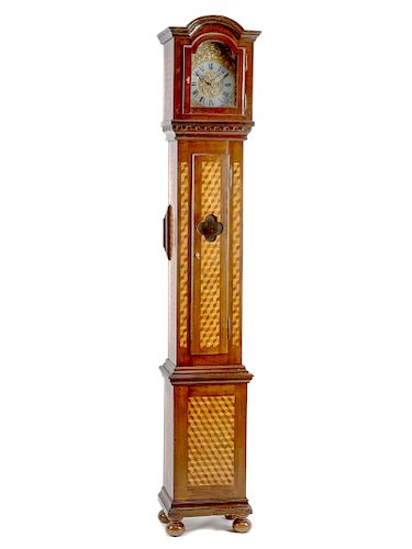 A Louis XVI Style Parquetry Tall Case Clock