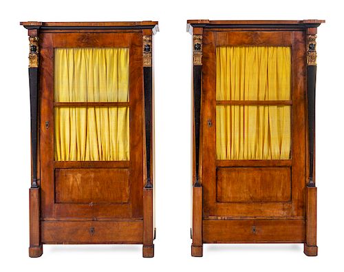 A Pair of Empire Mahogany Cabinets