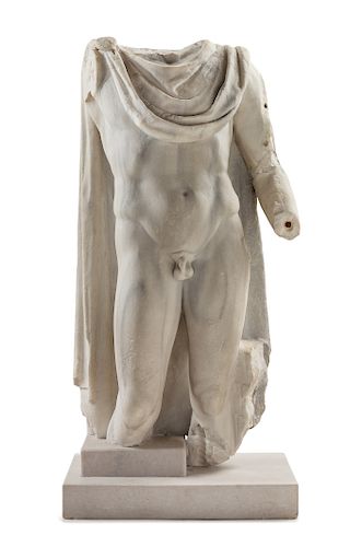 A Roman or Later Marble Torso of a God