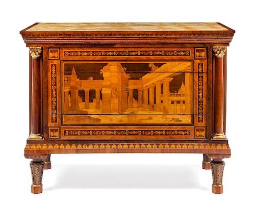 A North Italian Neoclassical Marquetry Commode