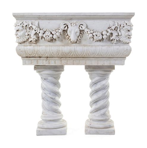 A Neoclassical Carved Marble Jardinière
