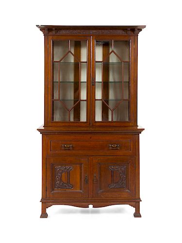An Art Nouveau Oak Bookcase