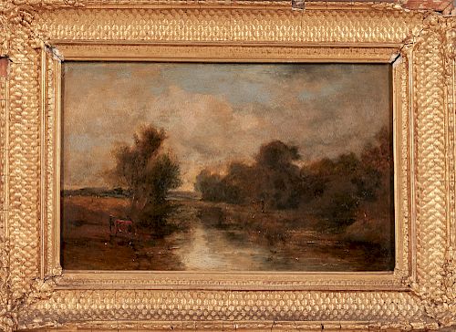 John Linnell (British, 1792–1882)  River Scene