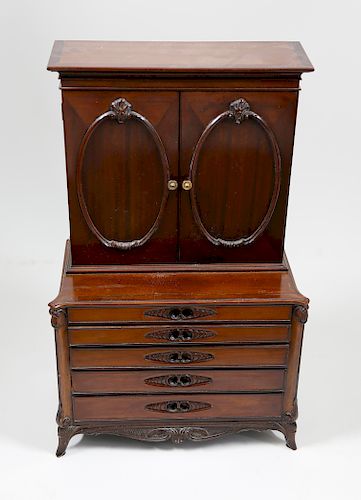 George III Style Mahogany Miniature Bookcase Cabinet