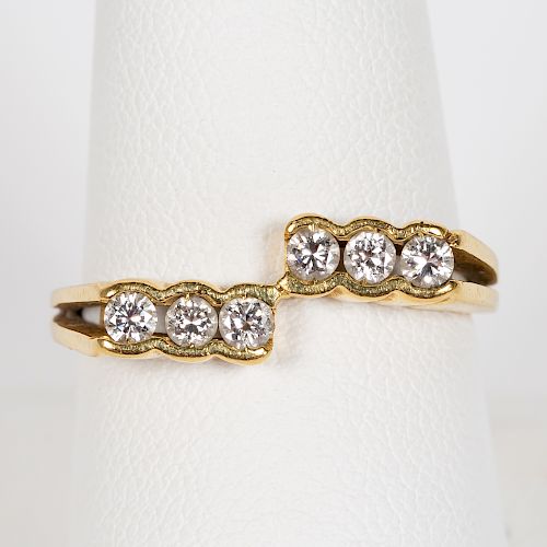 18k Yellow Gold & Six Diamond Ring