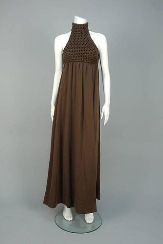 TRAINA BOUTIQUE SMOCKED MAXI DRESS, 1970s.