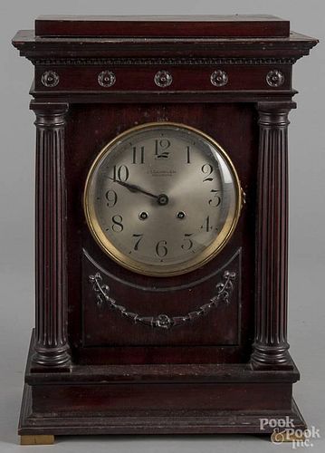 Mahogany Chelsea mantel clock, ca. 1900, the dial inscribed J. E. Caldwell & Co. Philadelphia