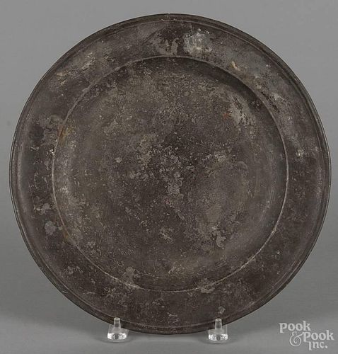 English Townsend and Compton pewter charger, 18th c., 13 1/2'' dia.