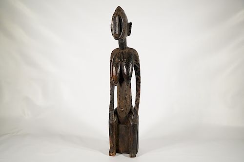 Bamana Female Sculpture with Intricate Detail 29"