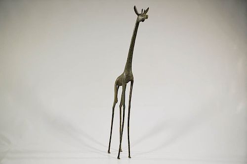 Nigerian Bronze Giraffe 34.5''