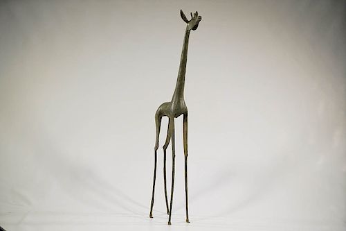Nigerian Bronze Giraffe 39''