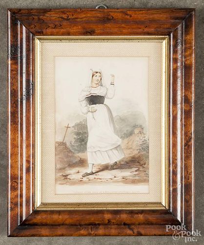 Watercolor portrait of a woman, inscribed Costume at the Festa of S. Benedetto at Subiaco May 1830