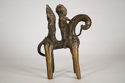 Sao Bronze Horse & Rider Figure 8"