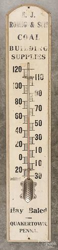 Quakertown, Pennsylvania advertising thermometer, early 20th c., inscribed E. J. Romig & Son