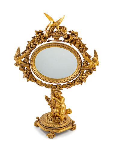 An Italian Giltwood Dressing Mirror