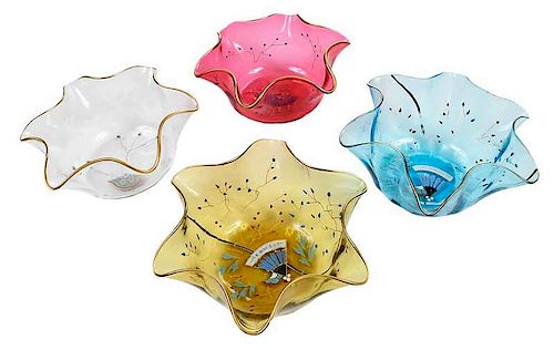 12 Colored Glass Finger Bowls