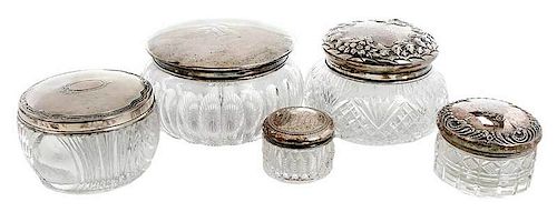 11 Sterling Lidded Dresser Jars