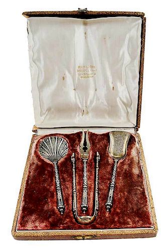 Cased Gilt French Silver Flatware