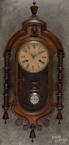 E. N. Welch Victorian wall clock, late 19th c., 28 1/2'' h.