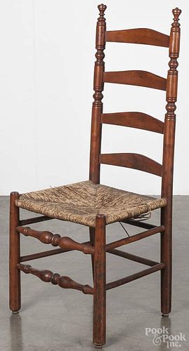 American maple ladderback side chair, ca. 1800, probably New Jersey.