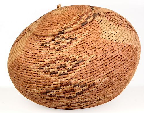 Large Southwest Lidded Basket