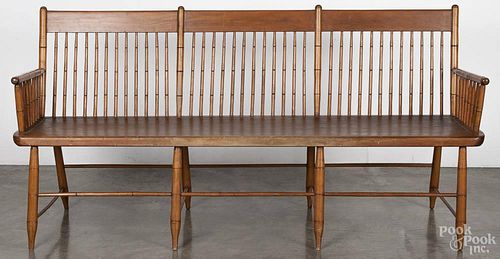 Pennsylvania rodback Windsor bench, ca. 1830, 36 1/2'' h., 73 1/2'' w., 20'' d.