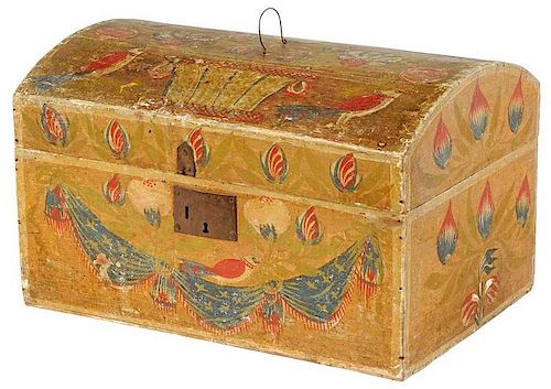 Scandinavian Paint Decorated Dome Top Box