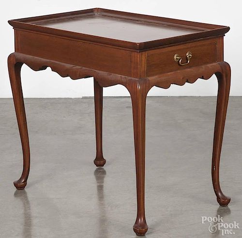 Queen Anne style, cabinet made mahogany tea table, 20th c., 27 1/4'' h., 30'' w.