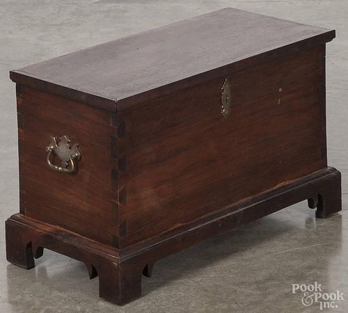 Chippendale style miniature walnut blanket chest, 14'' h., 23'' w.