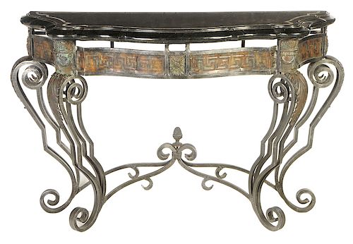 Maitland-Smith Wrought Iron Marble Top Console