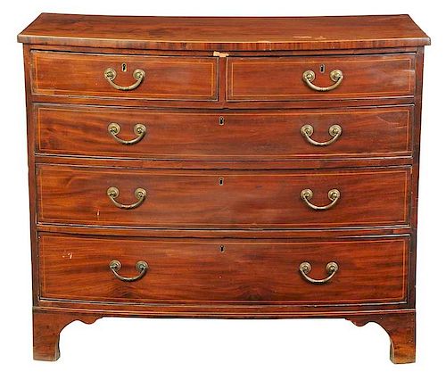 George III Inlaid Mahogany Bow Front Chest