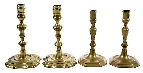 Two Pairs Early Georgian Candlesticks