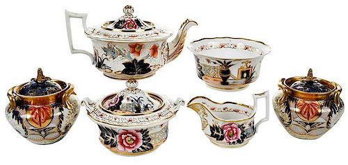 British Ironstone Tea Set, Potpourri Vases