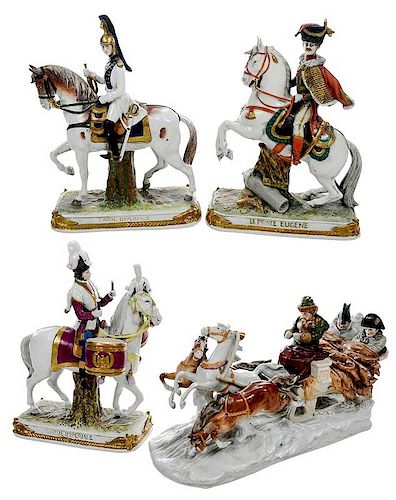 Four Kister Porcelain Napoleonic Figurines