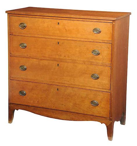 American Federal Inlaid Cherry Four Drawer Chest