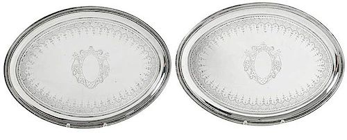 Pair of English Silver Trays
