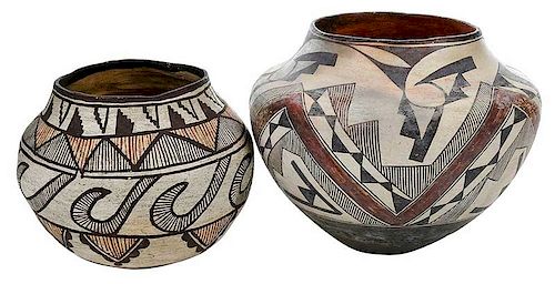 Two Southwestern Polychrome Decorated Jars