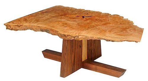 Nakashima Style Burl Maple Low Table