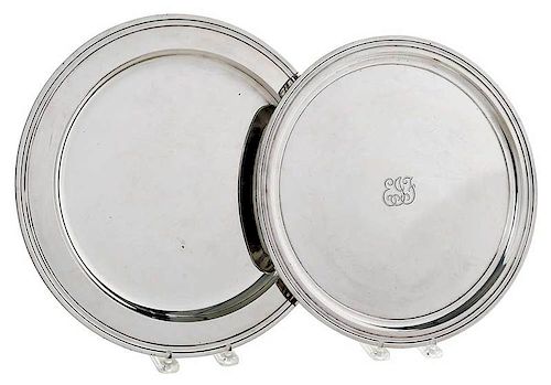 Two Tiffany Sterling Round Trays