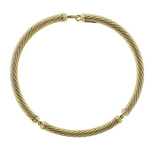 David Yurman 14k Gold 7mm Cable Necklace 