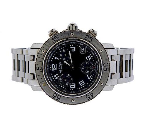 Hermes Clipper Chronograph Stainless Watch CL2.310