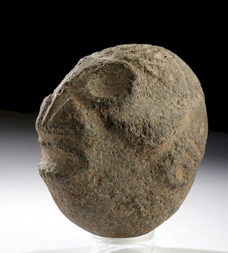Fine Taino Stone Anthropomorphic Head w/ Face