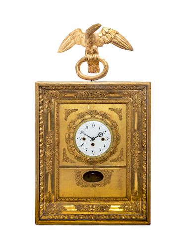 An Empire Giltwood Wall Clock 