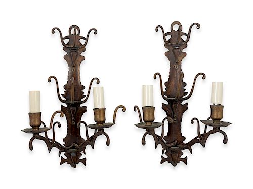 A Pair of French Two-Light Sconces